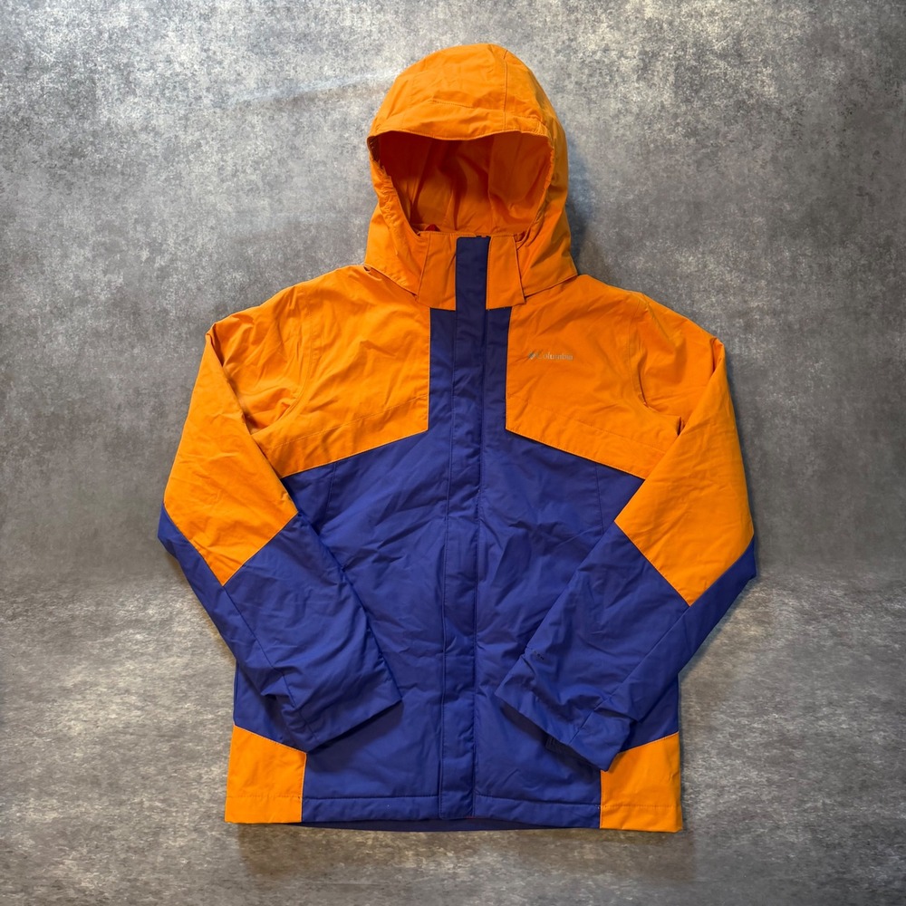 Columbia Boys Bugaboo 3-in-1 Interchange Jacket Large 14/16 Orange Blue Ski Coat